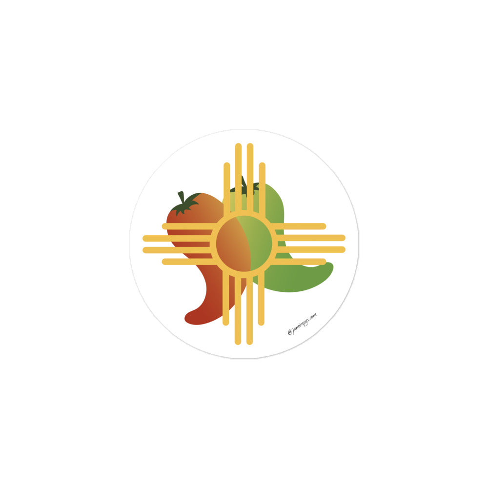Zia Symbol New Mexico Chiles Sticker
